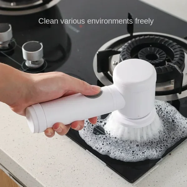 Electric Spin Scrubber,Bathroom Cleaning Brush Power Scrubber with 5 Replaceable Brush Heads, Electric Cleaning Brush - Image 6