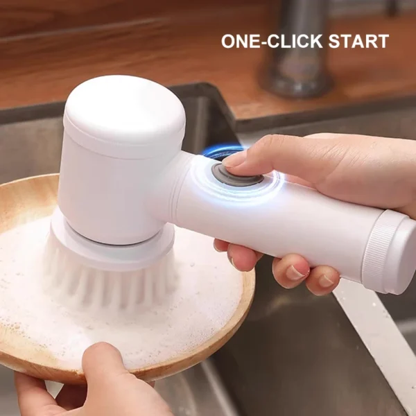 Electric Spin Scrubber,Bathroom Cleaning Brush Power Scrubber with 5 Replaceable Brush Heads, Electric Cleaning Brush - Image 3