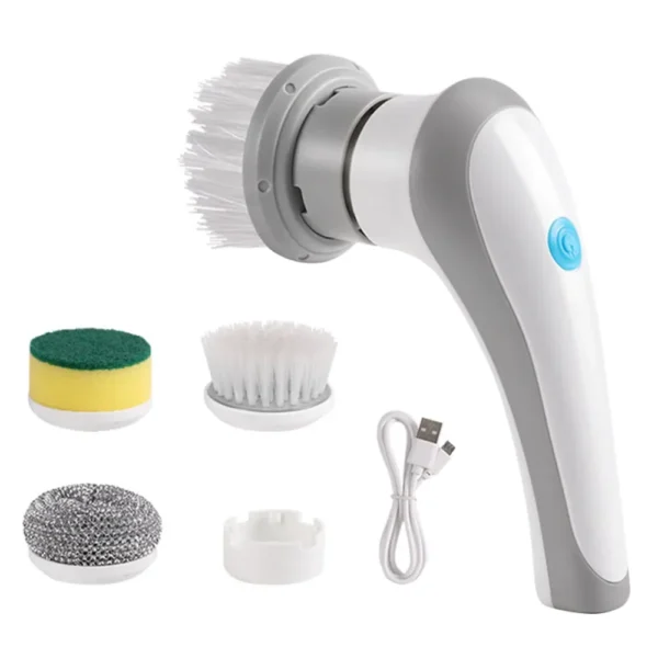 Electric Spin Scrubber USB Rechargeable with 5PCS Brush Heads Kitchen Dishwashing Brush Bathtub Tile Professional Cleaning Brush - Image 8