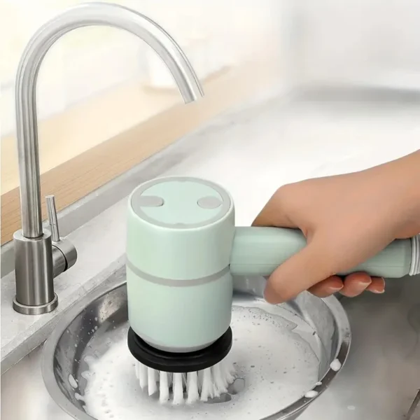 Electric Spin Scrubber Handheld, Cordless Cleaning Brush with 4 Replaceable Brush Heads, Power Scrubber for Kitchen Bathroom Sto - Image 3