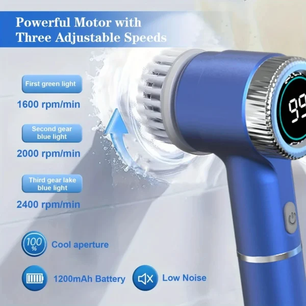 Xiaomi Electric Spin Scrubber Cleaning Brush Multifunctional With 5 Replaceable Brush Head LED Display Kitchen Toilet CleanBrush - Image 2