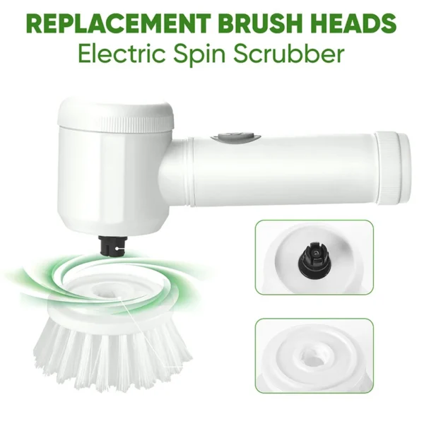 Electric Spin Scrubber with 5 Brush Heads, Wireless USB Rechargeable Multi-Surface Cleaner for Bathroom Kitchen Glass Utensils - Image 4