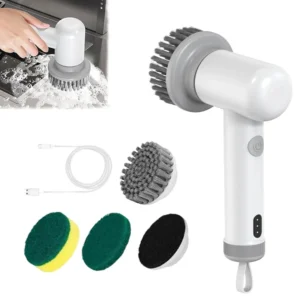 Electric Spin Scrubber With 4 Replaceable Brush Head Electric Cleaning Brush Handheld Rechargeable Shower Scrubber Waterproof