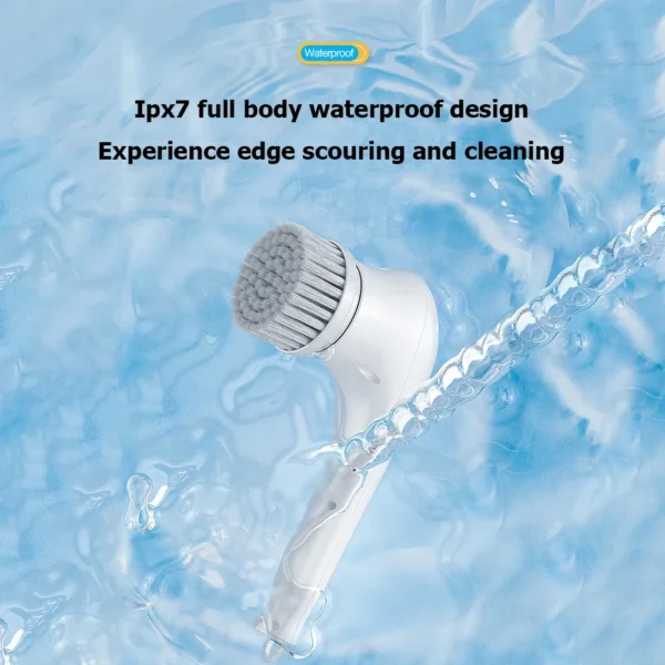 Electric Spin Scrubber with 5 Brush Heads Cordless Portable Cleaning Brush Handheld Scrubber Suitable for Bathroom Kitchen Tool - Image 5