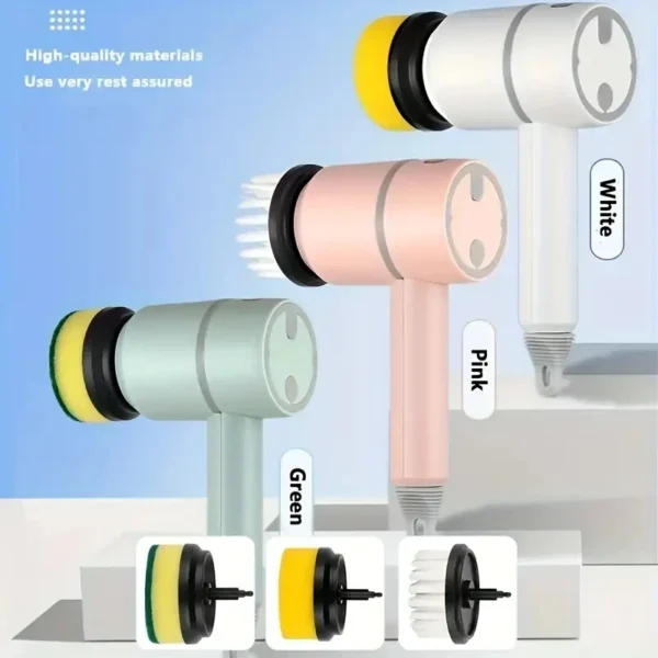 Electric Spin Scrubber Handheld, Cordless Cleaning Brush with 4 Replaceable Brush Heads, Power Scrubber for Kitchen Bathroom Sto - Image 6