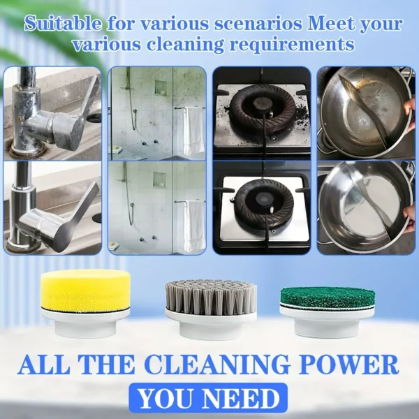 Xiaomi Electric Spin Scrubber Cleaning Brush Multifunctional With 5 Replaceable Brush Head LED Display Kitchen Toilet CleanBrush - Image 4