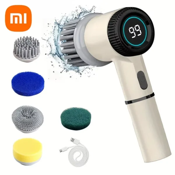 Xiaomi Electric Spin Scrubber Cleaning Brush Multifunctional With 5 Replaceable Brush Head LED Display Kitchen Toilet CleanBrush - Image 8
